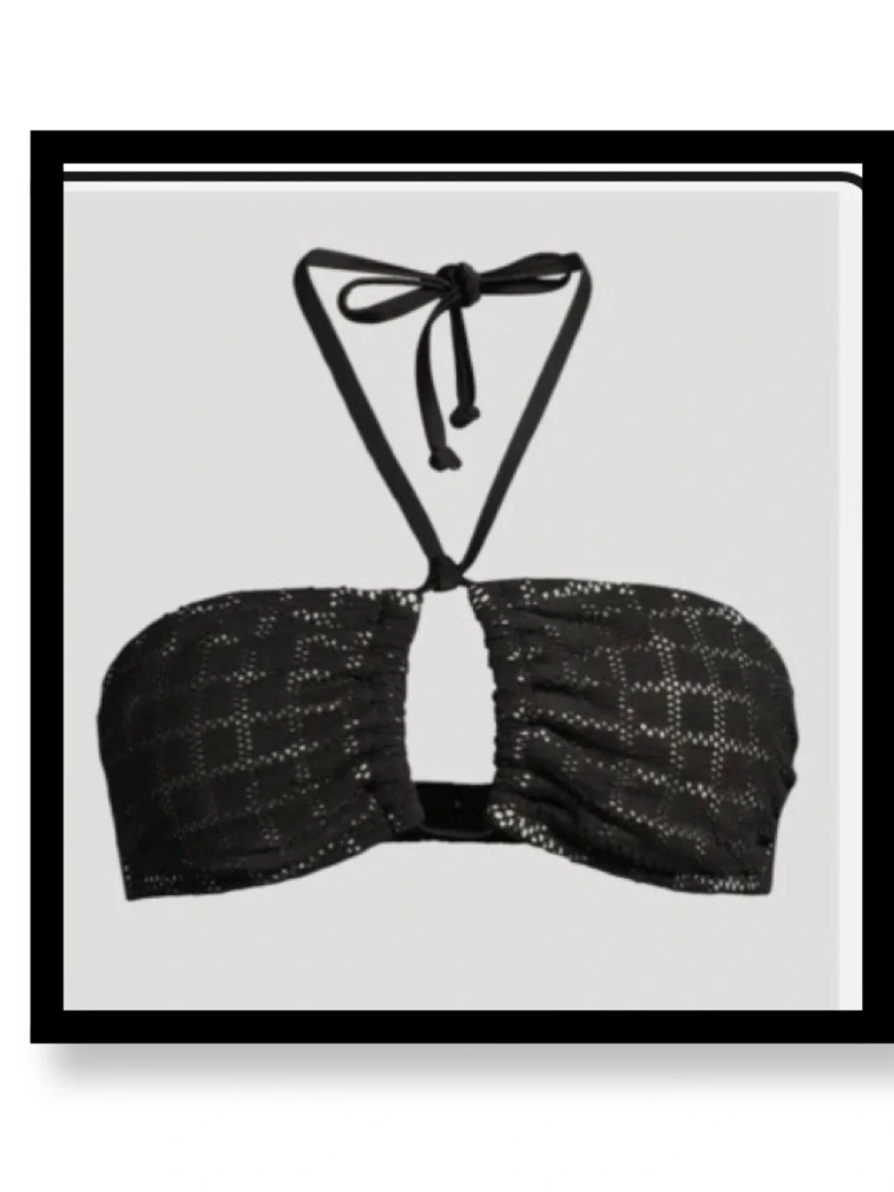 🆕 NB Juniors Crochet Black Halter Bandeau Bikini Top